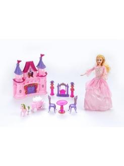 Замок для куклы Dolly Toy "Розовые мечты" (46х12х31,5 см, свет, звук, кукла 27 см, мебель)