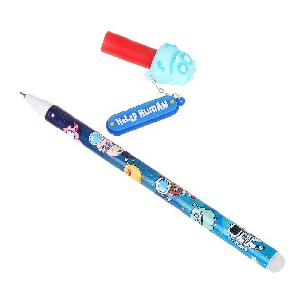 Ручка гелевая "Пиши - стирай", синяя, с фигуркой и подвесом, 0,7мм, "Космос", 3 дизайна