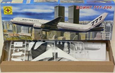 Сборная модель игрушка Самолет Боинг 777-200 "Аэрофлот" 1:300
