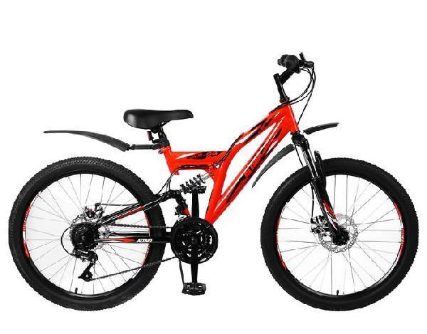 Велосипед FORWARD АЛЬТАИР МТВ FS 24 disk (19 ск.рост 14/5")серый/оранжевый,красный/черный