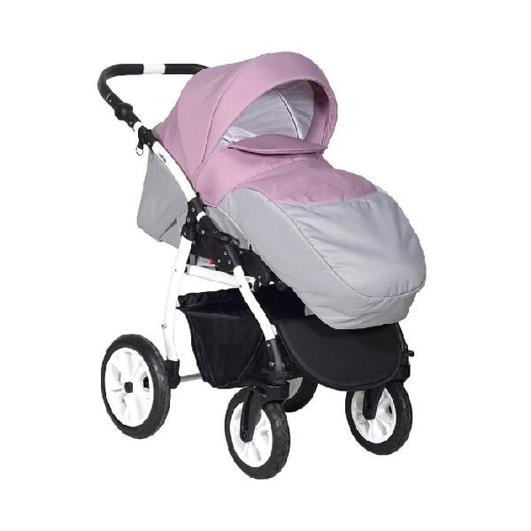 Коляска ALMA  Lux 2в1 (Indigo) (Al 05) (т.пудра кожа+розовый)