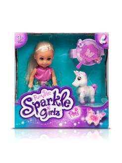 Набор игрушек Sparkle Girlz "Принцесса с питомцем" (кукла 11,5 см, питомец, аксесс., бежевый) (10702