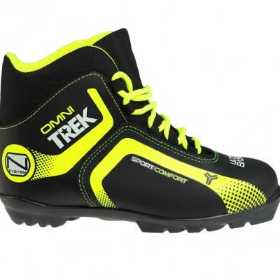 Ботинки лыжные TREK OMNI N (черный,лого лайм неон)р.45 