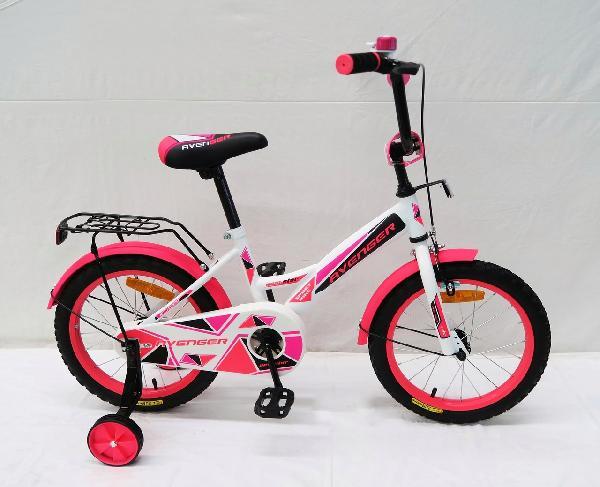 Велосипед 14" AVENGER NEW STAR,белый/розовый