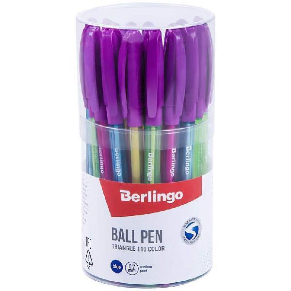 Ручка шариковая BERLINGO triangle 110 Color грип,синий