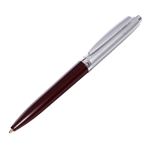 Ручка шариковая автоматическая 0,5мм синяя, Лого Прано корпус коричневый/серебро  822152