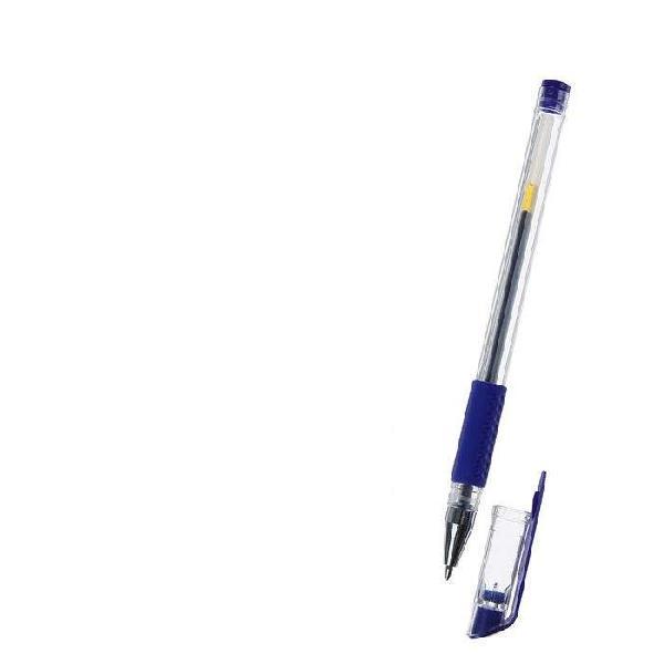 Ручка гелевая 0,5мм синяя, корпус прозрачный с резиновым держателем CALLIGRATA 1264119   