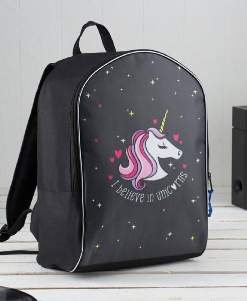 Рюкзак молодежный Calligrata Style 27*14*38, Unicorns, чёрный 