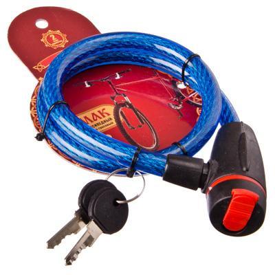 Замок велосипедный противоугонный тросоый 115х680мм металл.пластик арт.187