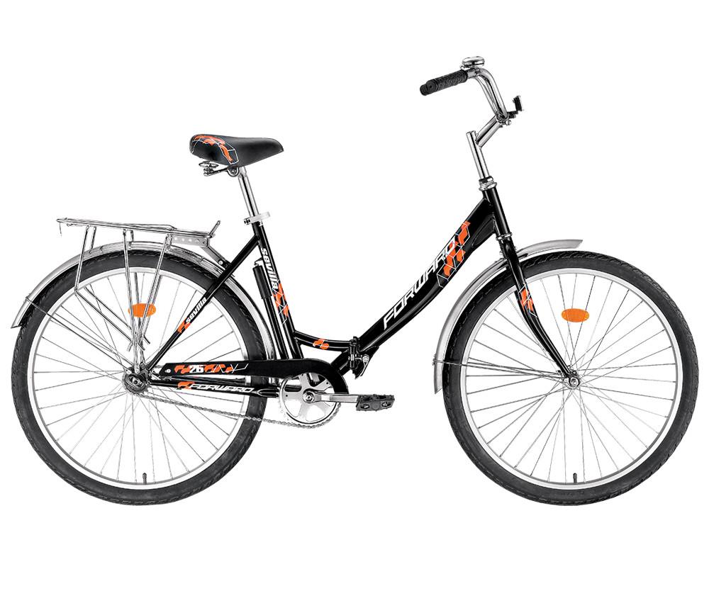 Велосипед Forward SEVILLA 1.0скл.(26 1ск.рост 18.5" скл.)черный,белый мат.