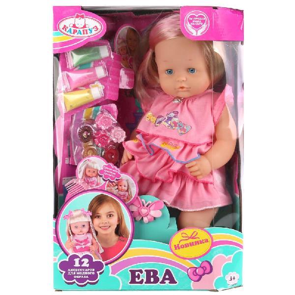 Кукла "КАРАПУЗ" Ева 40см с набором красок и аксессуаров для волос