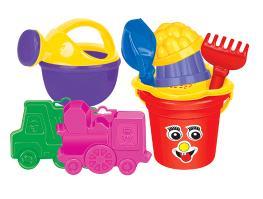 Набор №161 ведро малое,ситечко-цветок,совок №2,грабельки №2,формочки,лейка малая №4