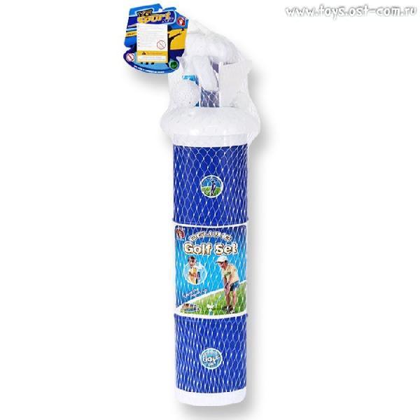 Детская игра "Гольф" YG Sport в тубусе-сетке (клюшки 3 шт., мячи 2 шт., лунка, флажок, подставка для