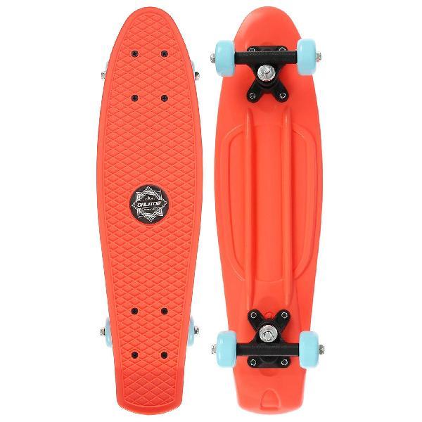 Скейтборд 56 х 15 см, колеса PVC 50 мм, пластиковая рама, цвет оранжевый  5290567