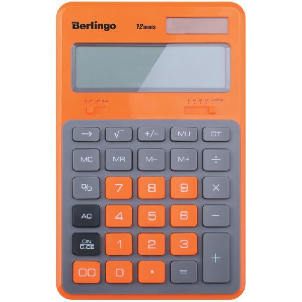 Калькулятор BERLINGO HYPER,12 разрядный,двойное питание,зеленый