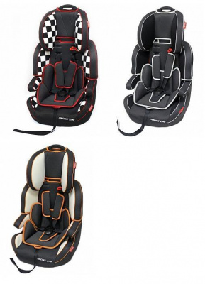 Автокресло "Lambo"гр1-2-3(9-36кг.)в уп.2шт.(карбон+черный,светлый,клетка)