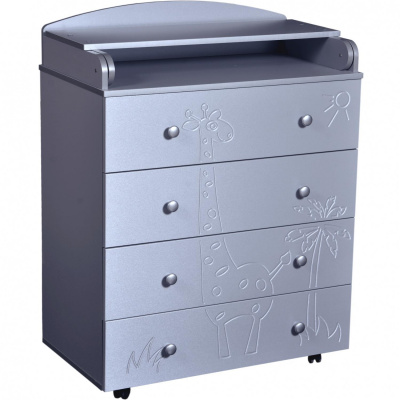 Комод детский Victoria 804 МДФ "Giraffe" серый