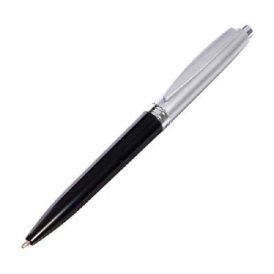Ручка шариковая автоматическая 0,5мм синяя, Лого Прано корпус черный/серебро  639243