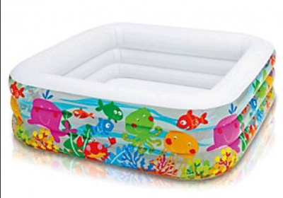 Бассейн квадрат 159*159*50см аквариум 3 кольца57471