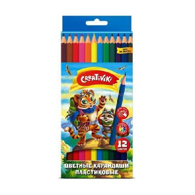 Набор цветных карандашей Creativiki 12 цв.шестигранные. пластик