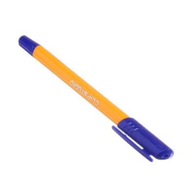Ручка шариковая синяя,с желтым трехгранным  корпусом,линия 0,7 мм,с инд.маркировкой