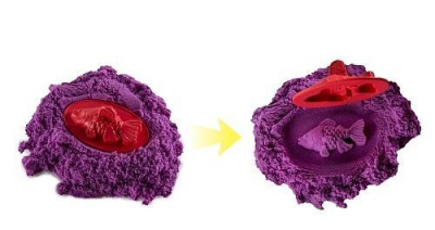 Песок для лепки Kinetic sand сиреневый цвкт 454гр.лоток 4 формочки