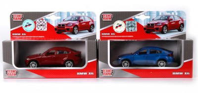 машина Технопарк мет.инер.BMW Х6 открыв. двери в русск. коробке 67313
