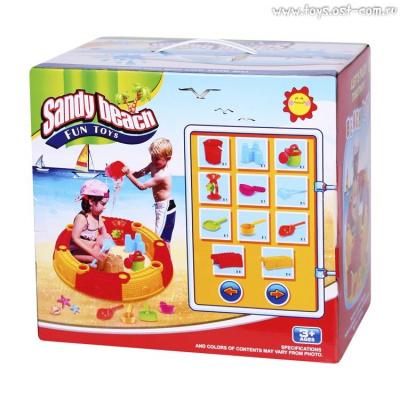Песочница сборная овальная Hualian Toys(в к-те набор из песка из 9 предметов)