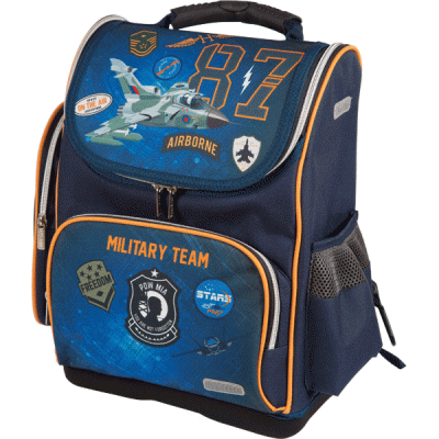 Рюкзак школьный ортопедический для мальчика deVENTE LITE AVIATION синий с самолетом (35*26*20см) - фото