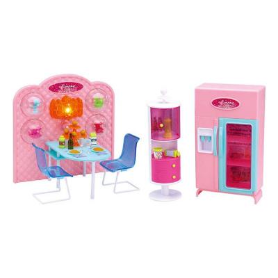 Набор мебели для куклы Dolly Toy "Уютное кафе"(холодильник,кух.шкаф,столовая,акс.)																		