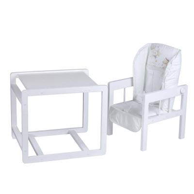 Стол-стул для кормления с регулировкой спинки Глобэкс "Мишутка" белый 