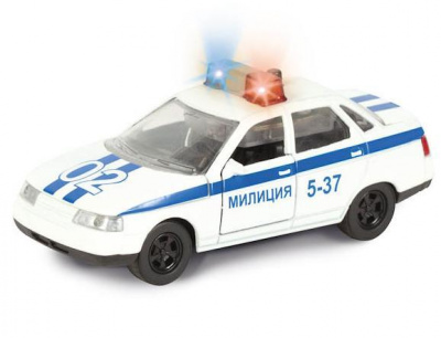 Машина "Технопарк" металл. инерц. ПОЛИЦИЯ,открыв.двери,свет+звук в кор.GAZTENT29-R