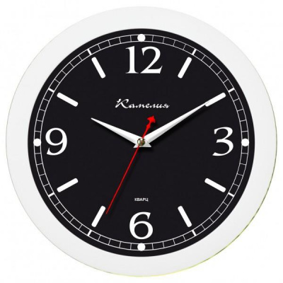 Часы настенные кварцевые"Черные в белом" 
