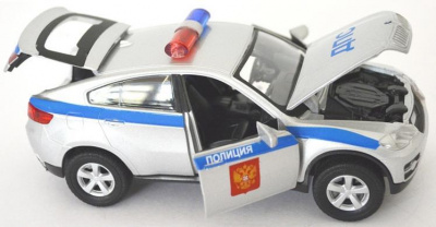 машинаТехнопарк мет.инерц. BMW-X6 Полиция ДПС свет+звук 840WB