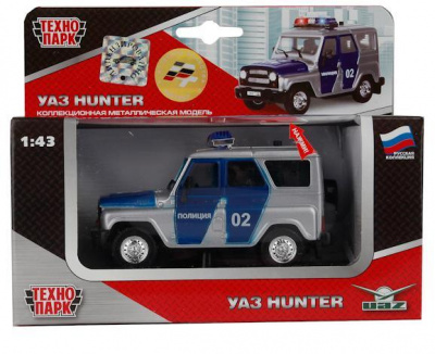 маш. Технопарк металл.инерц. Милиция с сиреной и мигалкой открыв.двери 31514-12