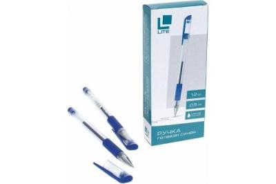Ручка гел. LITE 0,5 мм синий резин.грип