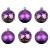 Набор шаров "Сноу Бум" 6 шт, 6 см, пластик,фиолетовый с декором