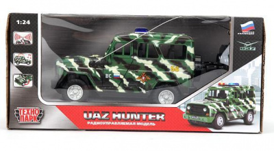 Машина"Технопарк" р/у УАЗ HUNTER военный 1:24,Юсвет+звук,открыв.двери  UAZ-RC-3