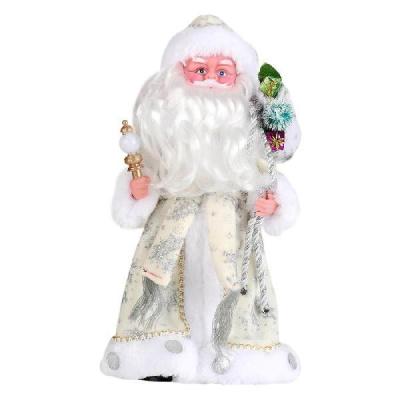 Дед Мороз "В белой шубке с подарками" двигается с подсветкой, 30 см 3555401