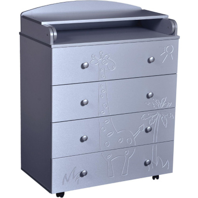 Комод детский Victoria 804 МДФ "Giraffe" серый