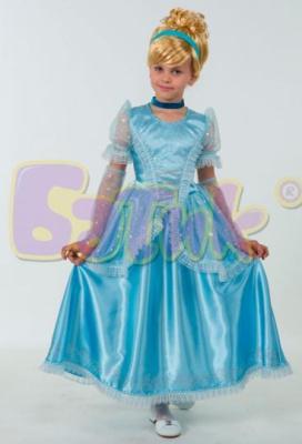 Карнавальный костюм "Принцесса Золушка"(платье,перчатки,ожерелье,брошь,парик,обруч)р28-32